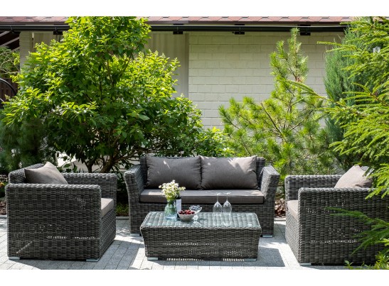 "Капучино Сингл" лаунж-зона из искусственного ротанга, цвет графит в Ростове-на-Дону