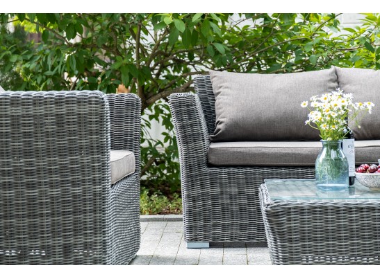 "Капучино Сингл" лаунж-зона из искусственного ротанга, цвет графит в Ростове-на-Дону