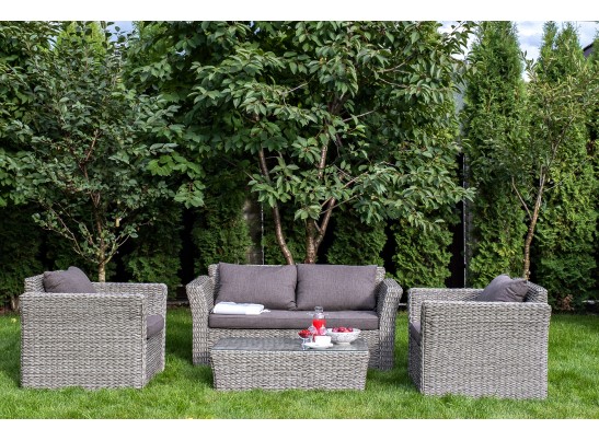 "Капучино" диван из искусственного ротанга (гиацинт) двухместный, цвет серый в Ростове-на-Дону