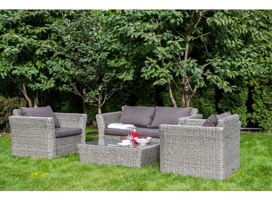 "Капучино" диван из искусственного ротанга (гиацинт) двухместный, цвет серый в Ростове-на-Дону