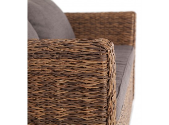 "Капучино" диван из искусственного ротанга (гиацинт) двухместный, цвет соломенный в Ростове-на-Дону