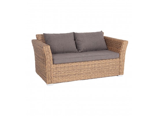 "Капучино" диван из искусственного ротанга (гиацинт) двухместный, цвет соломенный в Ростове-на-Дону