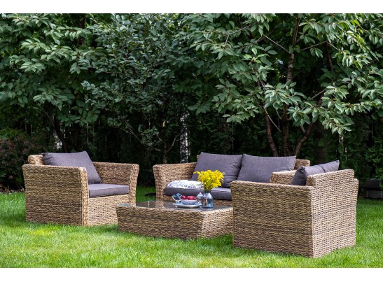 "Капучино" диван из искусственного ротанга (гиацинт) двухместный, цвет соломенный в Ростове-на-Дону