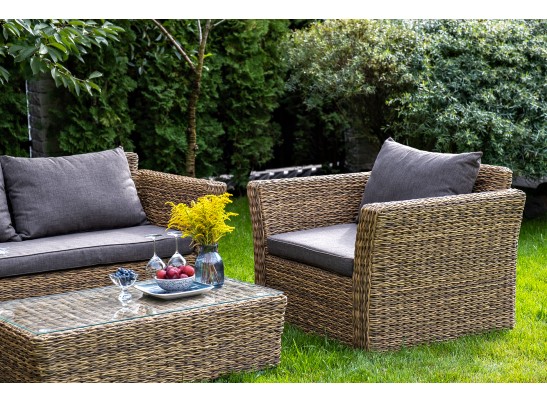 "Капучино" диван из искусственного ротанга (гиацинт) двухместный, цвет соломенный в Ростове-на-Дону