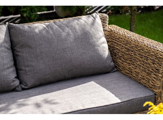 "Капучино" диван из искусственного ротанга (гиацинт) двухместный, цвет соломенный в Ростове-на-Дону