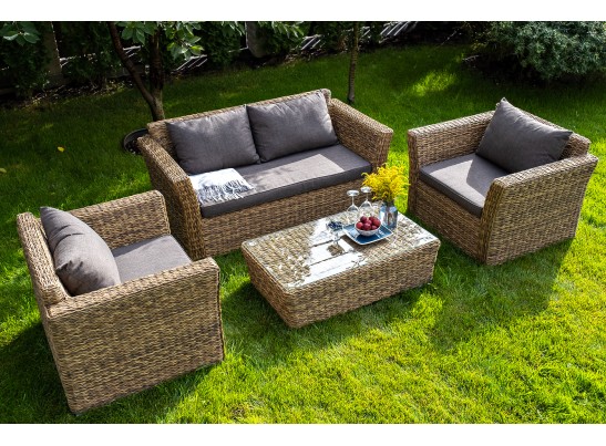 "Капучино" диван из искусственного ротанга (гиацинт) двухместный, цвет соломенный в Ростове-на-Дону