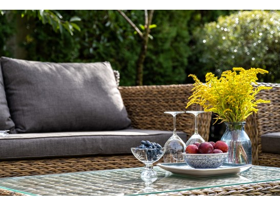 "Капучино" диван из искусственного ротанга (гиацинт) двухместный, цвет соломенный в Ростове-на-Дону