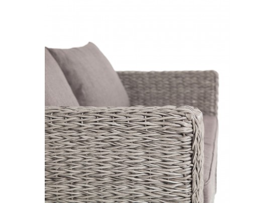 "Капучино" диван из искусственного ротанга (гиацинт) трехместный, цвет серый в Ростове-на-Дону