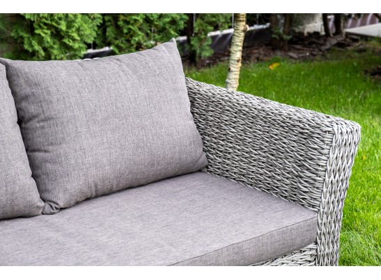 "Капучино" диван из искусственного ротанга (гиацинт) трехместный, цвет серый в Ростове-на-Дону