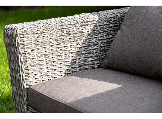 "Капучино" диван из искусственного ротанга (гиацинт) трехместный, цвет серый в Ростове-на-Дону