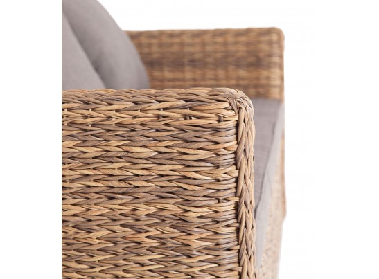 "Капучино" диван из искусственного ротанга (гиацинт) трехместный, цвет соломенный в Ростове-на-Дону