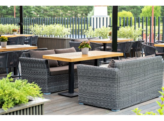 "Капучино" диван из искусственного ротанга двухместный, цвет графит в Ростове-на-Дону