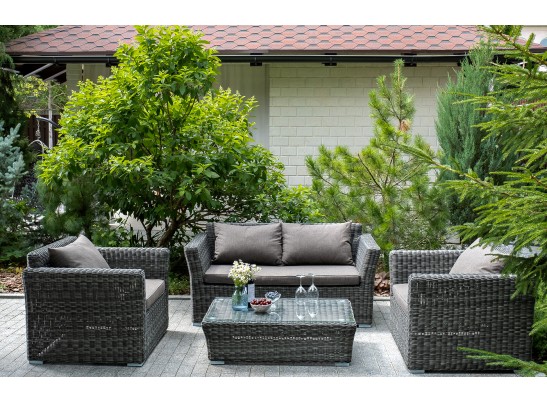 "Капучино" диван из искусственного ротанга двухместный, цвет графит в Ростове-на-Дону