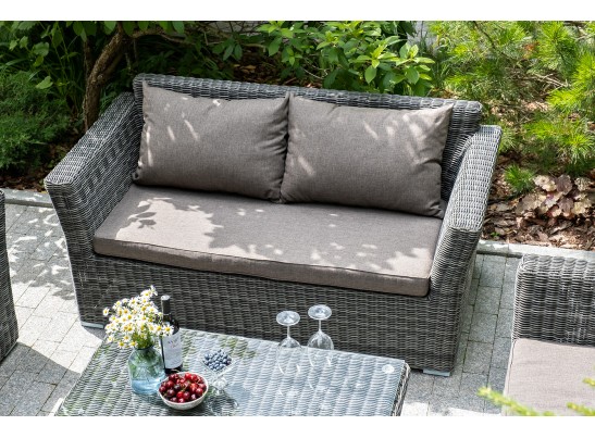 "Капучино" диван из искусственного ротанга двухместный, цвет графит в Ростове-на-Дону