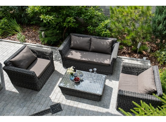 "Капучино" диван из искусственного ротанга двухместный, цвет графит в Ростове-на-Дону