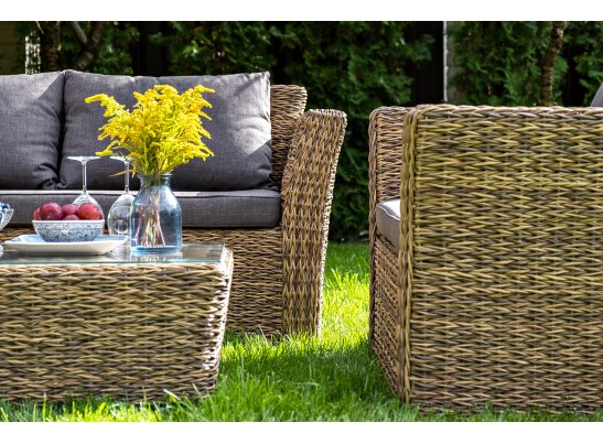 "Капучино" кресло из искусственного ротанга (гиацинт), цвет соломенный в Ростове-на-Дону