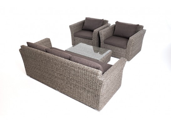 "Капучино" лаунж-зона из искусственного ротанга (гиацинт), цвет серый в Ростове-на-Дону