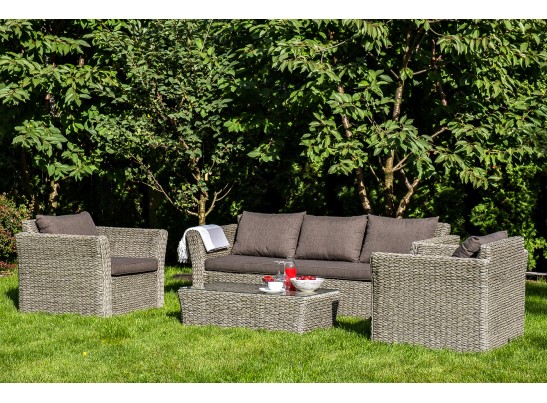 "Капучино" лаунж-зона из искусственного ротанга (гиацинт), цвет серый в Ростове-на-Дону