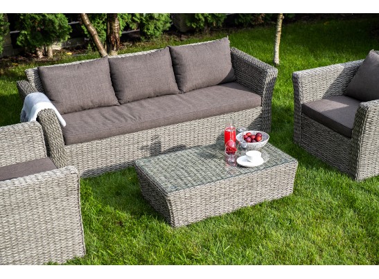 "Капучино" лаунж-зона из искусственного ротанга (гиацинт), цвет серый в Ростове-на-Дону