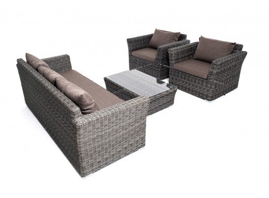 "Капучино Максимал" лаунж-зона из искусственного ротанга (гиацинт), цвет серый в Ростове-на-Дону "Капучино Максимал" лаунж-зона из искусственного ротанга (гиацинт), цвет серый в Ростове-на-Дону