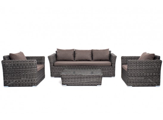 "Капучино Максимал" лаунж-зона из искусственного ротанга (гиацинт), цвет серый в Ростове-на-Дону "Капучино Максимал" лаунж-зона из искусственного ротанга (гиацинт), цвет серый в Ростове-на-Дону