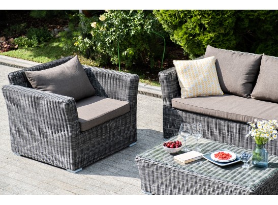 "Капучино Максимал" лаунж-зона из искусственного ротанга (гиацинт), цвет серый в Ростове-на-Дону "Капучино Максимал" лаунж-зона из искусственного ротанга (гиацинт), цвет серый в Ростове-на-Дону