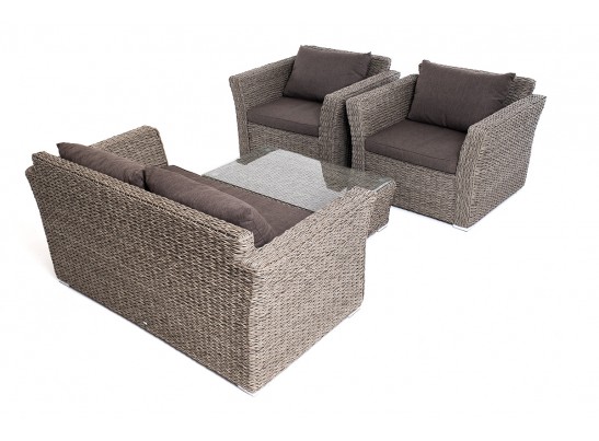 "Капучино Сингл" лаунж-зона из искусственного ротанга (гиацинт), цвет серый в Ростове-на-Дону "Капучино Сингл" лаунж-зона из искусственного ротанга (гиацинт), цвет серый в Ростове-на-Дону