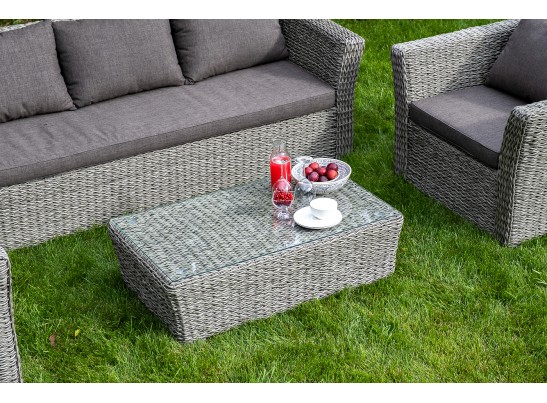 "Капучино" журнальный столик из искусственного ротанга (гиацинт), цвет cерый в Ростове-на-Дону