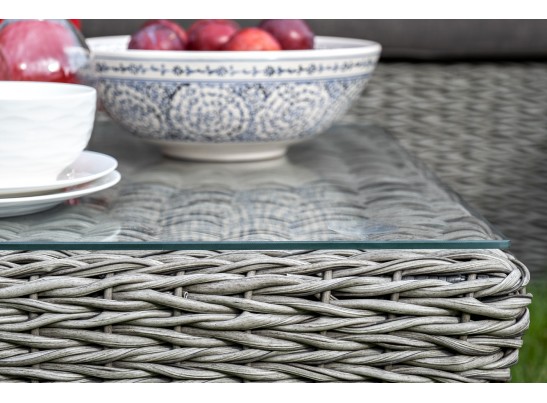 "Капучино" журнальный столик из искусственного ротанга (гиацинт), цвет cерый в Ростове-на-Дону