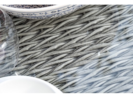 "Капучино" журнальный столик из искусственного ротанга (гиацинт), цвет cерый в Ростове-на-Дону