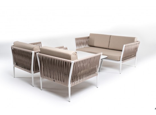 "Касабланка" лаунж-зона плетеная из роупа 4-местная, цвет серо-коричневый в Ростове-на-Дону