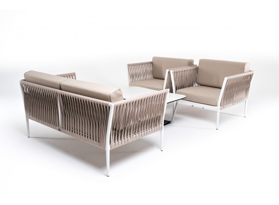 "Касабланка" лаунж-зона плетеная из роупа 4-местная, цвет серо-коричневый в Ростове-на-Дону