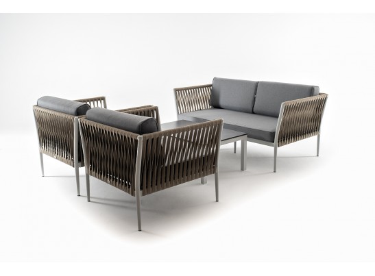 "Касабланка" лаунж-зона плетеная из роупа 4-местная, цвет серый в Ростове-на-Дону