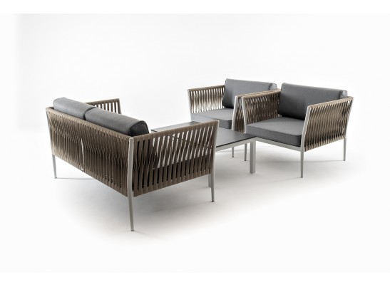 "Касабланка" лаунж-зона плетеная из роупа 4-местная, цвет серый в Ростове-на-Дону