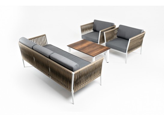 "Касабланка" лаунж-зона плетеная из роупа 5-местная, цвет бежевый в Ростове-на-Дону