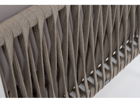 "Касабланка" угловой модуль плетеный из роупа, каркас алюминий светло-серый (RAL7035) шагрень, роуп серо-коричневый 23мм, ткань Neo ash в Ростове-на-Дону