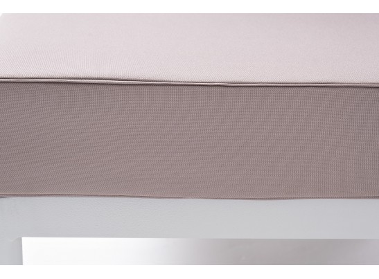 "Касабланка" левый модуль плетеный из роупа, каркас алюминий светло-серый (RAL7035) шагрень, роуп серо-коричневый 23мм, ткань Neo ash в Ростове-на-Дону