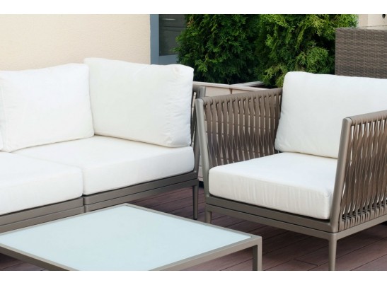 "Касабланка" модуль угловой плетеный из роупа, цвет серо-коричневый в Ростове-на-Дону