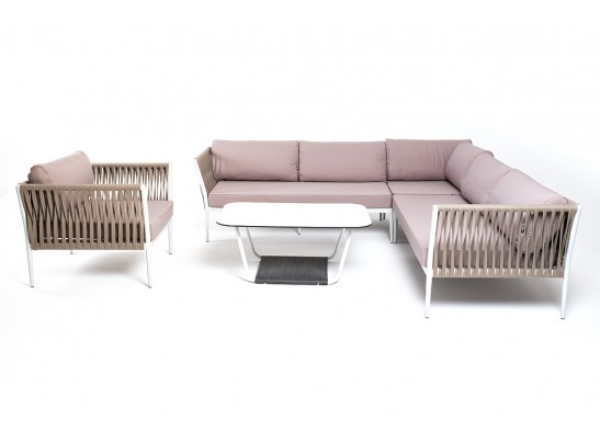 "Касабланка" модульная лаунж-зона из роупа (веревки), каркас из алюминия в Ростове-на-Дону "Касабланка" модульная лаунж-зона из роупа (веревки), каркас из алюминия в Ростове-на-Дону