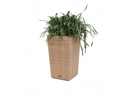 "Капучино" кашпо для цветов плетеное из искусственного ротанга, цвет соломенный в Ростове-на-Дону "Капучино" кашпо для цветов плетеное из искусственного ротанга, цвет соломенный в Ростове-на-Дону