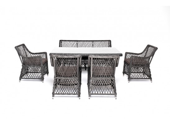 "Катания" обеденная группа плетеная на 6 персон, цвет графит в Ростове-на-Дону