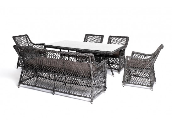 "Катания" обеденная группа плетеная на 6 персон, цвет графит в Ростове-на-Дону