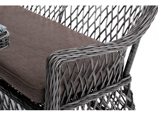 "Катания" обеденная группа плетеная на 6 персон, цвет графит в Ростове-на-Дону