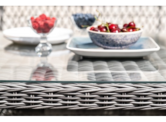 "Катания" обеденная группа плетеная на 6 персон, цвет графит в Ростове-на-Дону