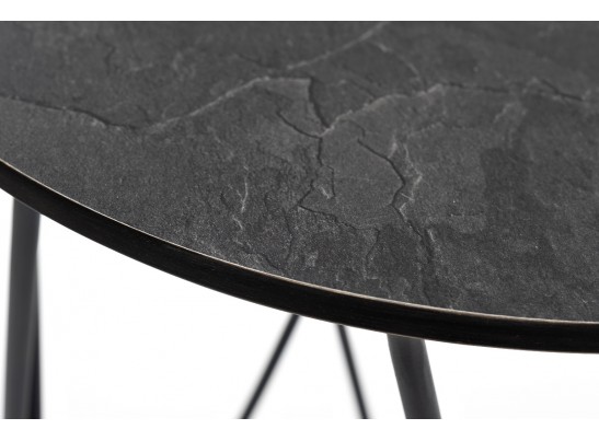 "Колумбия" журнальный стол из HPL круглый Ø40 H55, каркас из алюминия темно-серый (RAL 7024), цвет столешницы "серый гранит" в Ростове-на-Дону