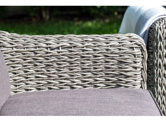 "Кон Панна" диван из искусственного ротанга (гиацинт) двухместный, цвет серый в Ростове-на-Дону