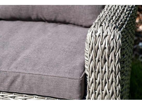 "Кон Панна" диван из искусственного ротанга (гиацинт) двухместный, цвет серый в Ростове-на-Дону