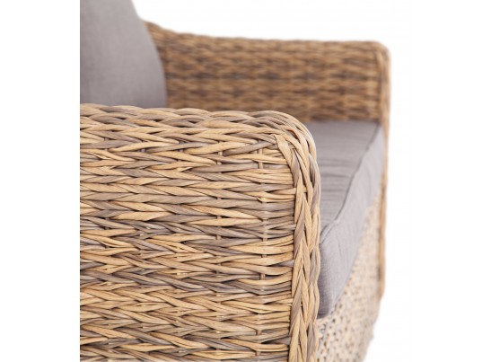 "Кон Панна" диван из искусственного ротанга (гиацинт) двухместный, цвет соломенный в Ростове-на-Дону