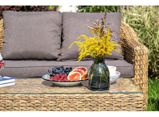 "Кон Панна" диван из искусственного ротанга (гиацинт) двухместный, цвет соломенный в Ростове-на-Дону