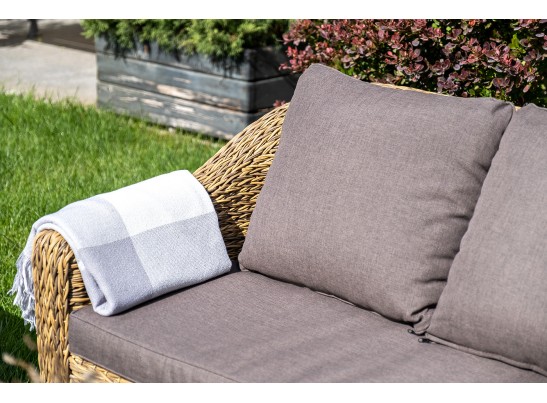 "Кон Панна" диван из искусственного ротанга (гиацинт) двухместный, цвет соломенный в Ростове-на-Дону